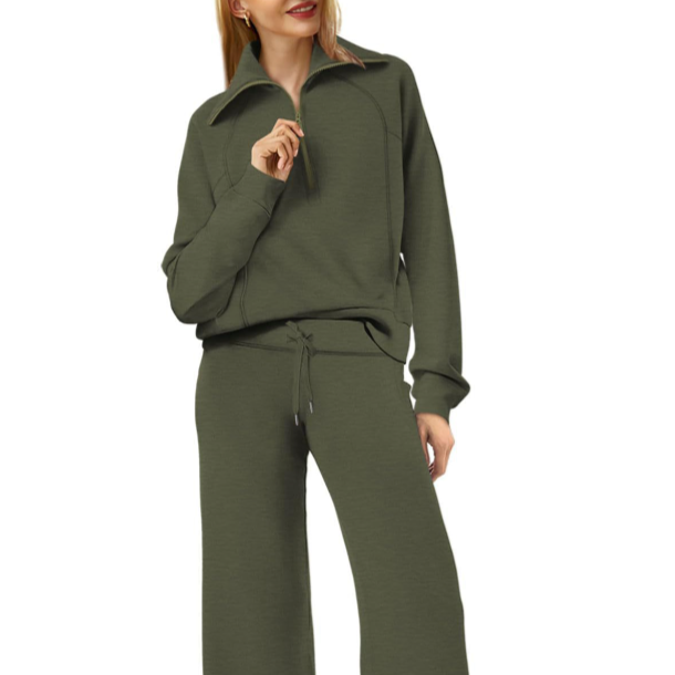 Studio Harvyn | Women - Wide-Leg Zip Tracksuit Set with Drawstring