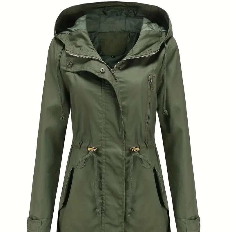 Studio Harvyn | Women – Long Sleeve Hooded Trench Coat - Waterproof