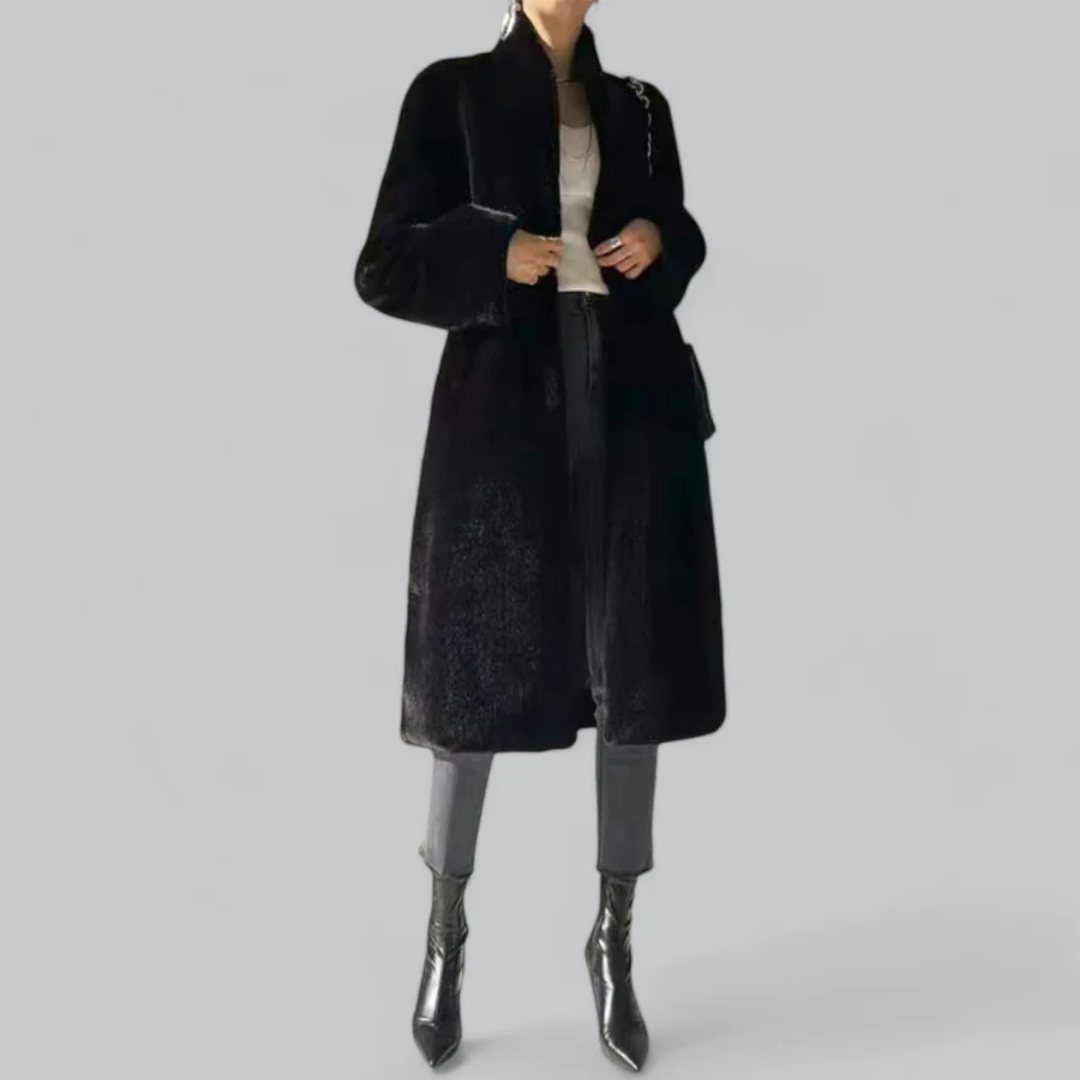 Studio Harvyn | Women - Black Slim Fit Long Trench Coat - Classic Style