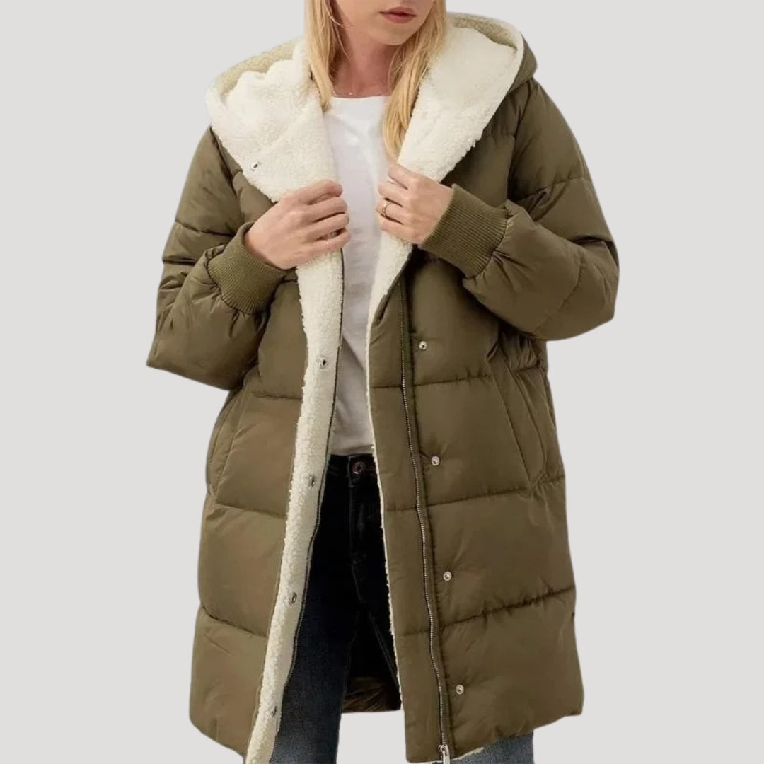 Studio Harvyn | Women - Faux Fur Lined Coat - Long Coat Style