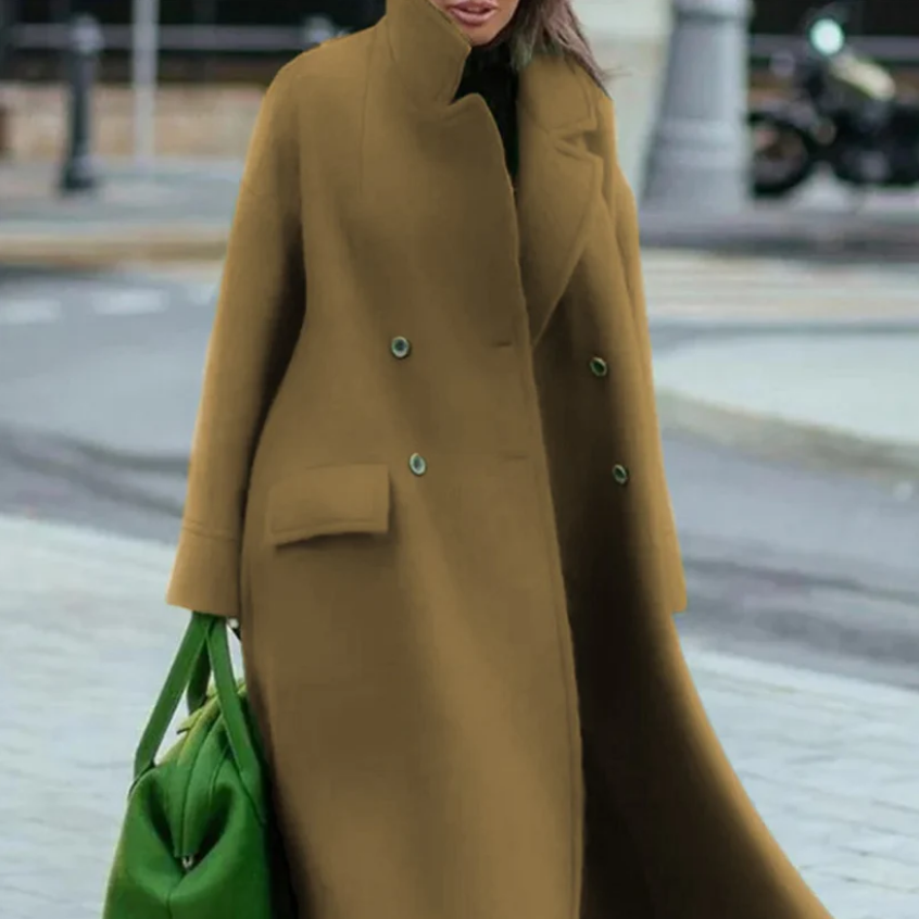 Studio Harvyn | Women - Long Elegant Warm Coat - Double Breasted