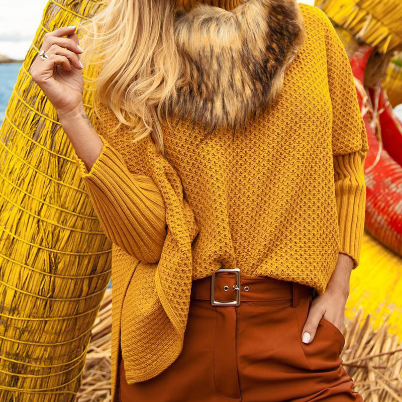 Studio Harvyn | Women - High-Neck Knitted Jumper with Mesh Detail