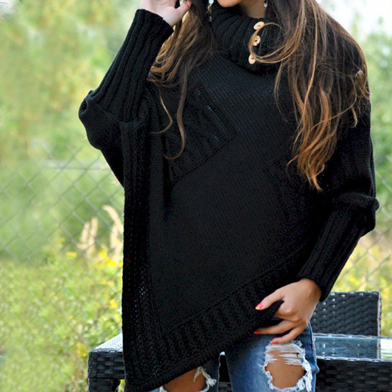 Studio Harvyn | Women - Knitted Poncho - High Collar Style