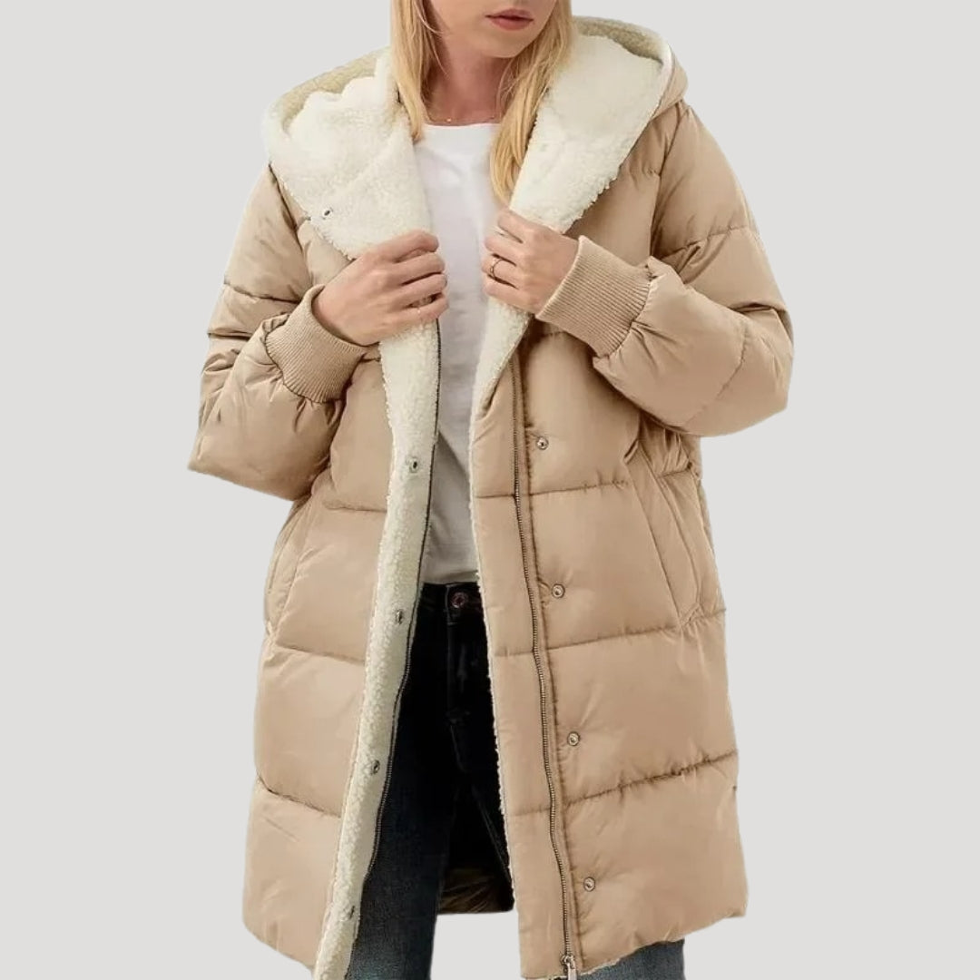 Studio Harvyn | Women - Faux Fur Lined Coat - Long Coat Style