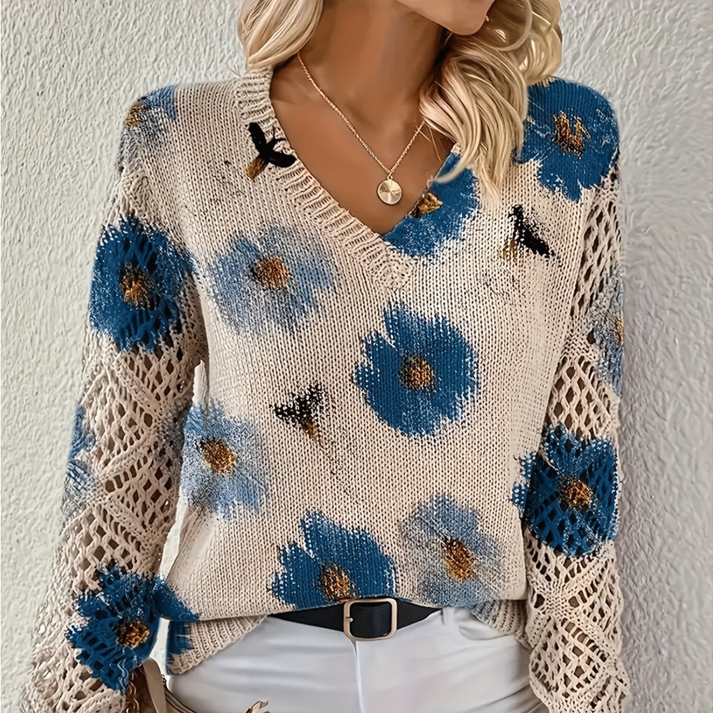 Studio Harvyn | Women - Floral Pattern Jumper - Stylish Knitwear