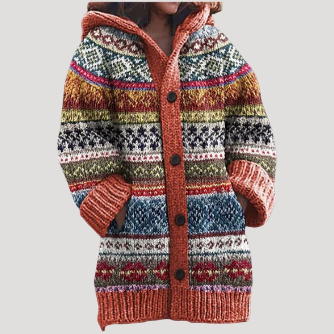 Studio Harvyn | Women - Chunky Knit Cardigan - Fair Isle Style