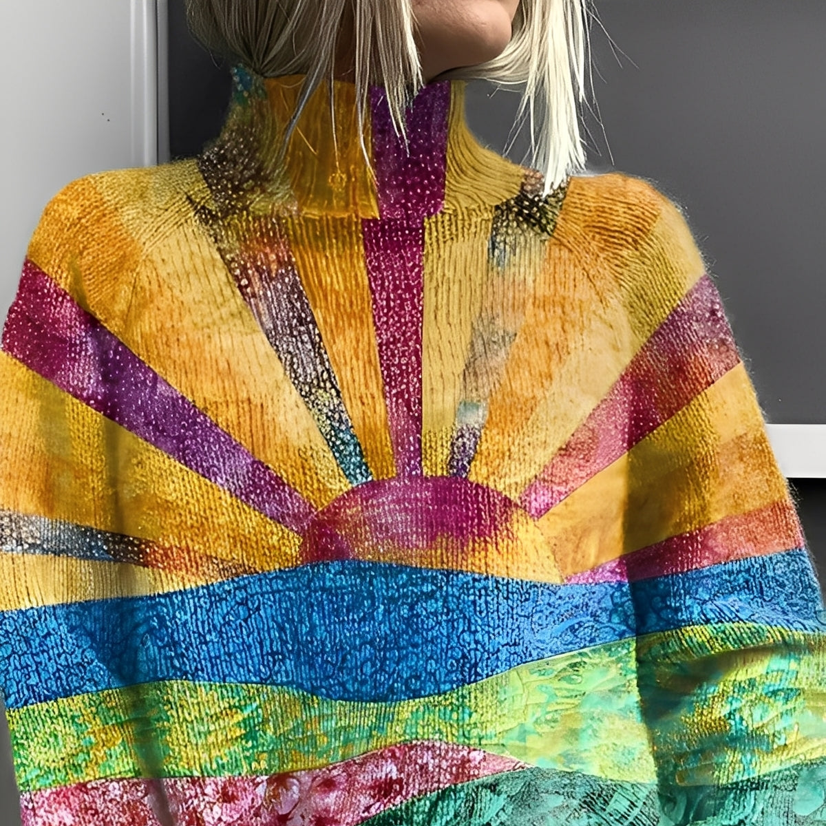 Studio Harvyn | Women - Turtleneck Jumper - Stylish Colourful Knit