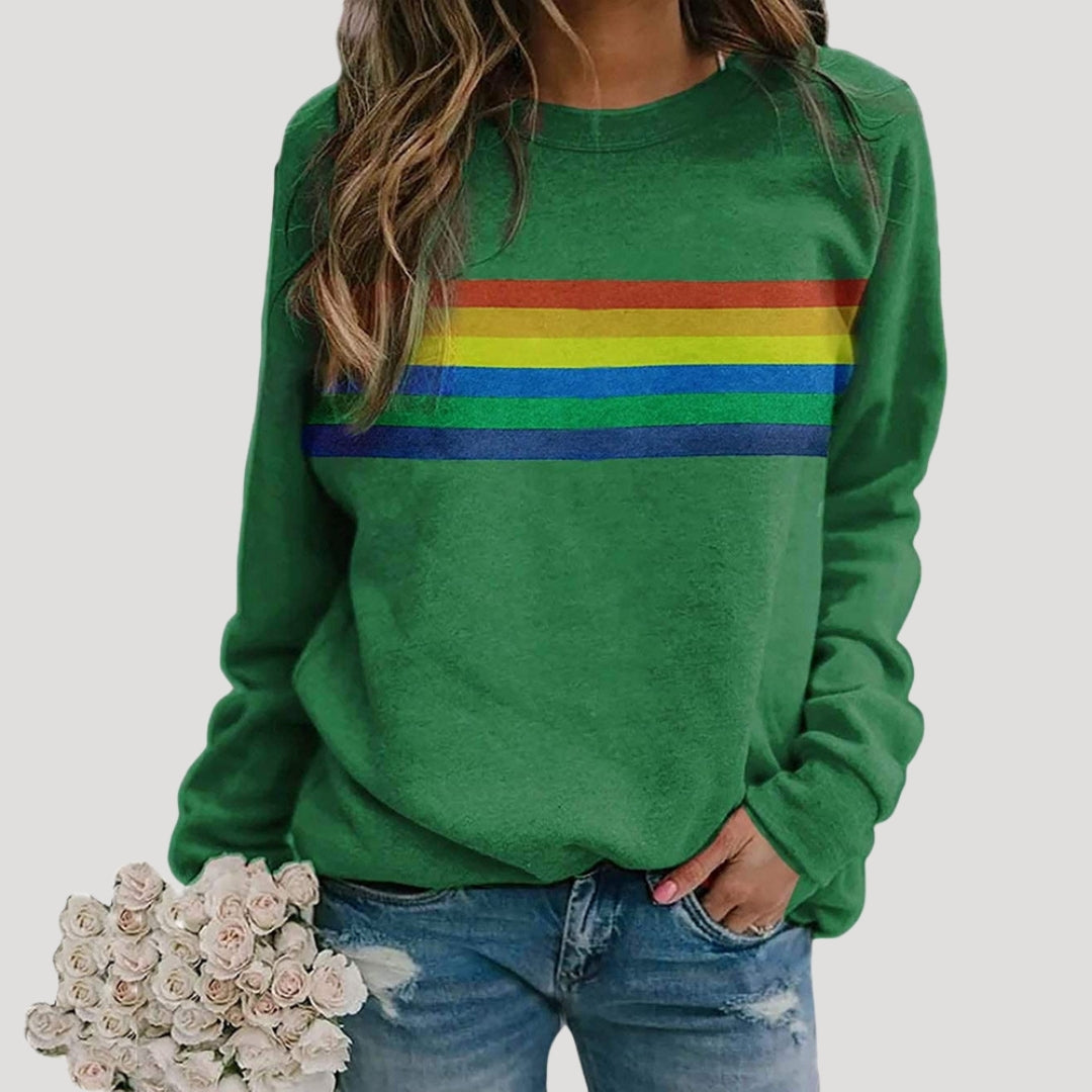 Studio Harvyn | Women – Crewneck Pullover - Rainbow Stripe Design