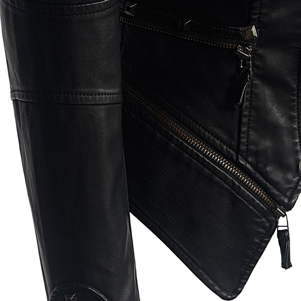 Studio Harvyn | Women – Black Slim Fit Biker Jacket - Stylish Design