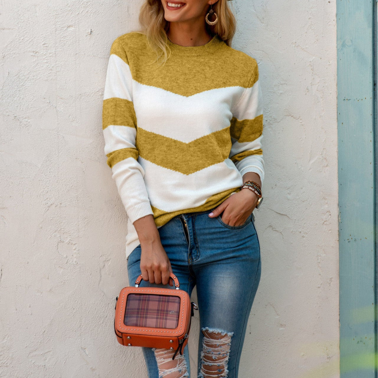 Studio Harvyn | Women – Chevron Pattern Jumper - Round Neck