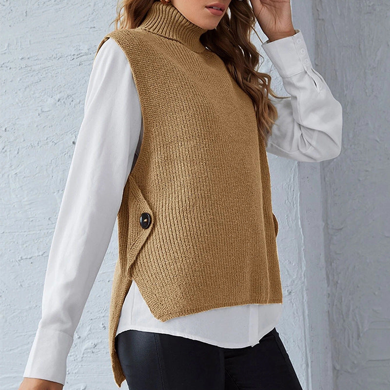Studio Harvyn | Women - Knitted Vest - Stand Collar Style