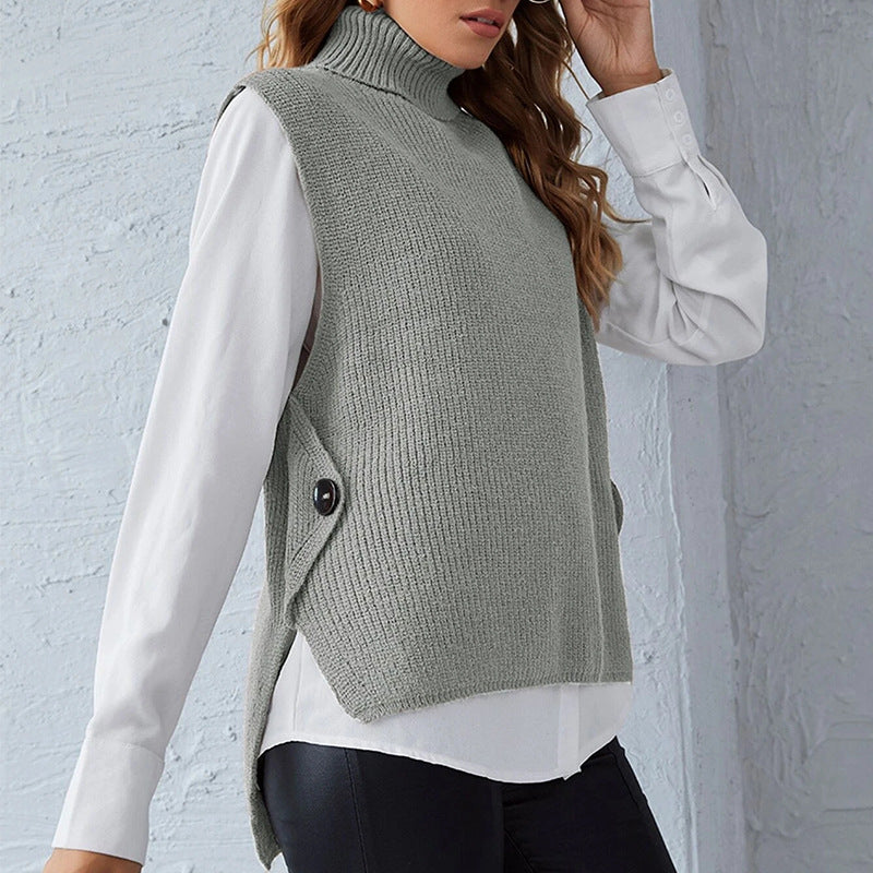 Studio Harvyn | Women - Knitted Vest - Stand Collar Style