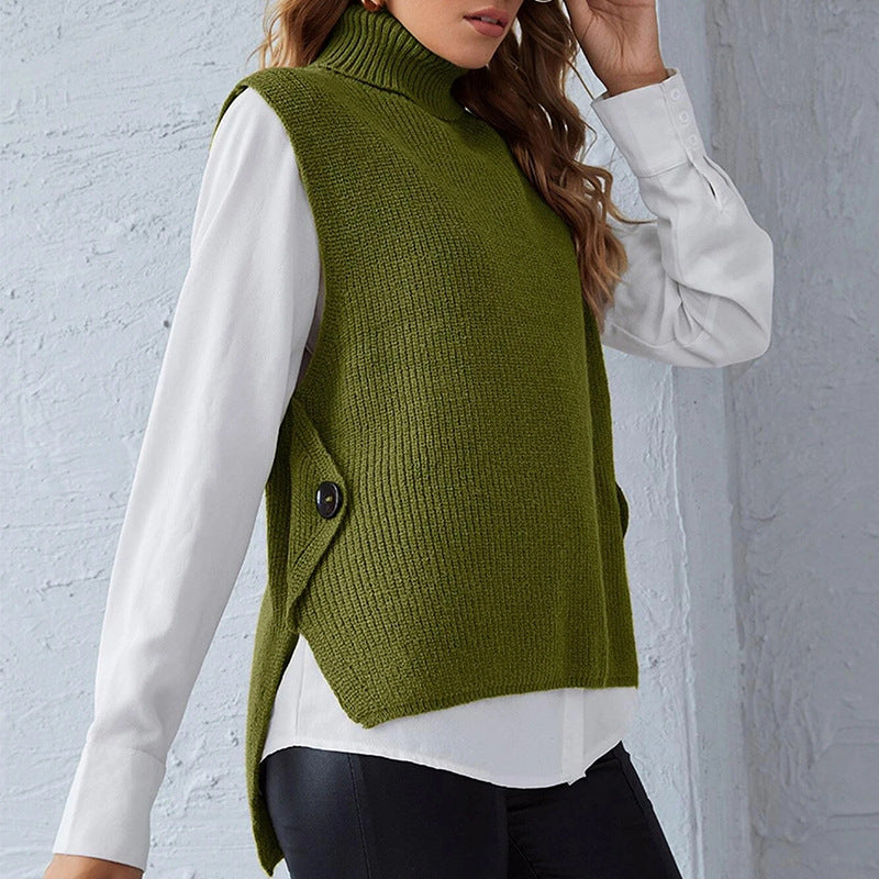 Studio Harvyn | Women - Knitted Vest - Stand Collar Style