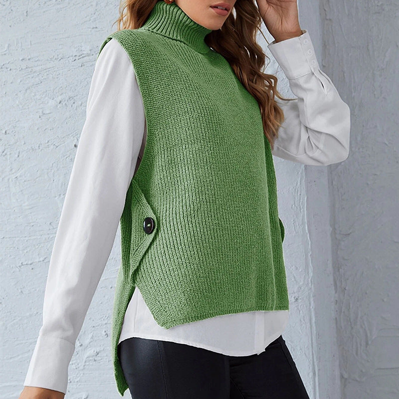 Studio Harvyn | Women - Knitted Vest - Stand Collar Style