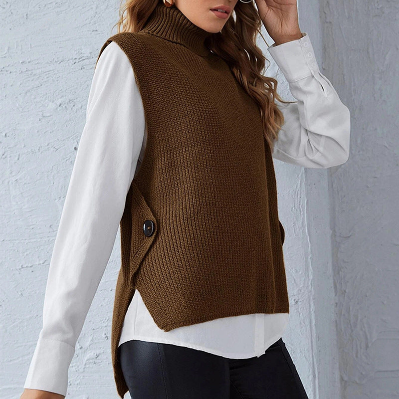 Studio Harvyn | Women - Knitted Vest - Stand Collar Style