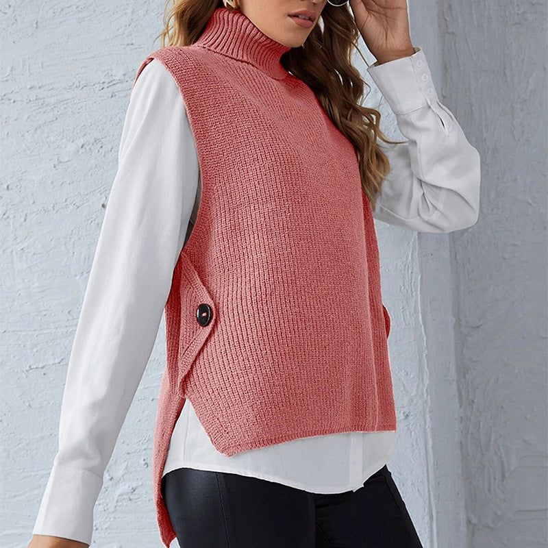 Studio Harvyn | Women - Knitted Vest - Stand Collar Style