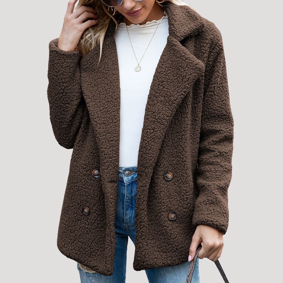 Studio Harvyn | Women - Double Breasted Fleece Jacket - Winter Style