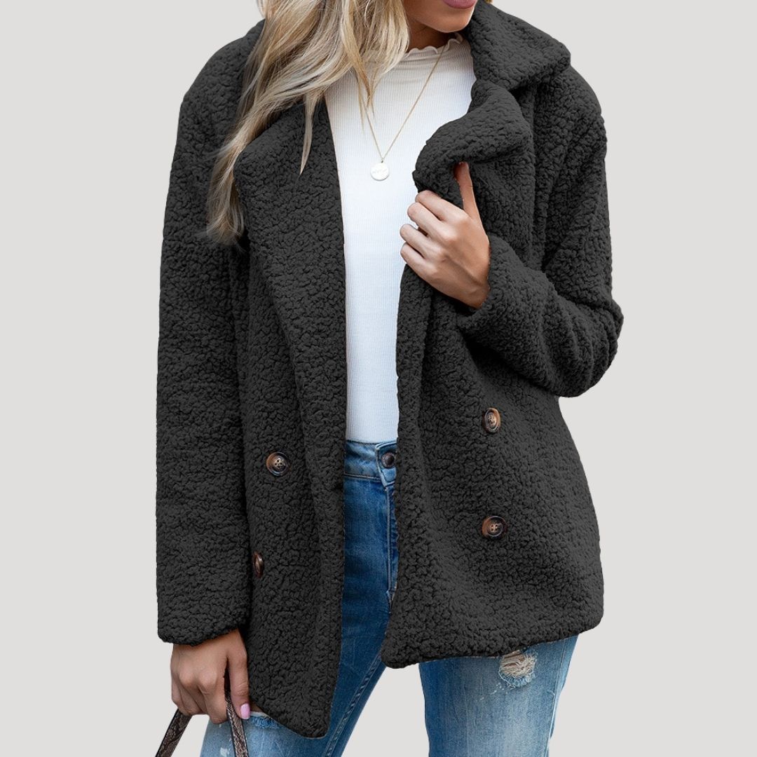 Studio Harvyn | Women - Double Breasted Fleece Jacket - Winter Style