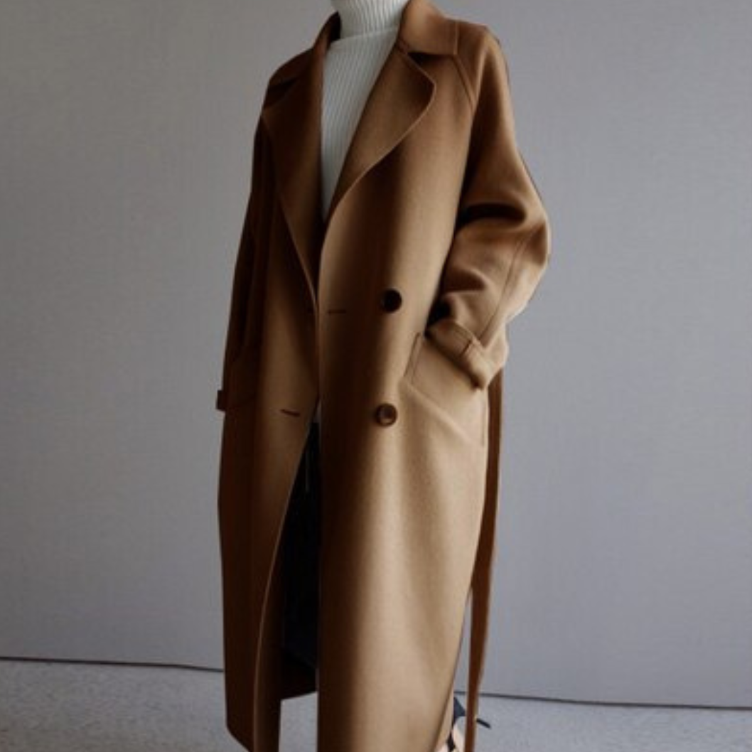 Studio Harvyn | Women - Long Winter Trench Coat with Waist Belt