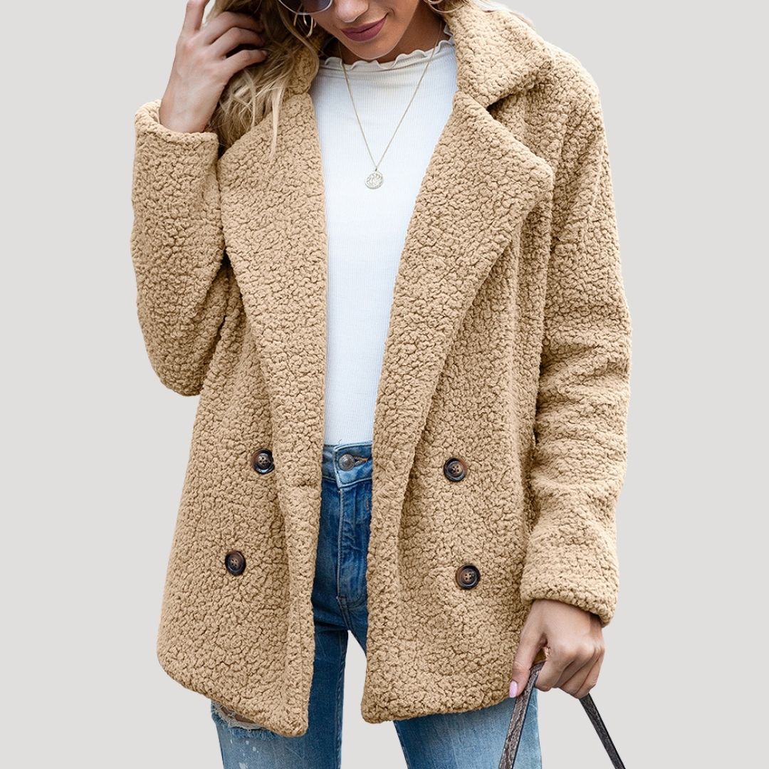 Studio Harvyn | Women - Double Breasted Fleece Jacket - Winter Style