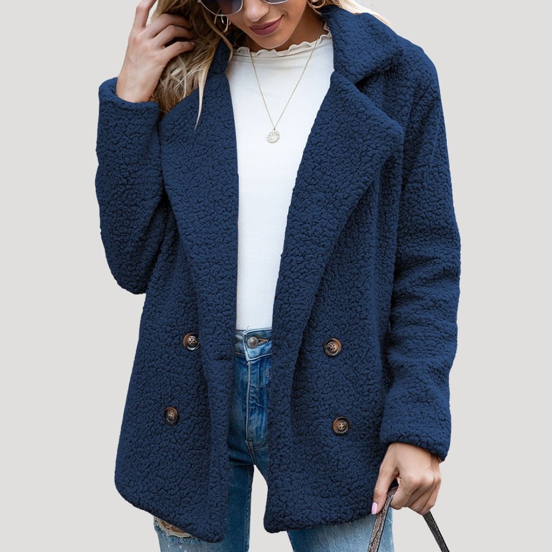 Studio Harvyn | Women - Double Breasted Fleece Jacket - Winter Style