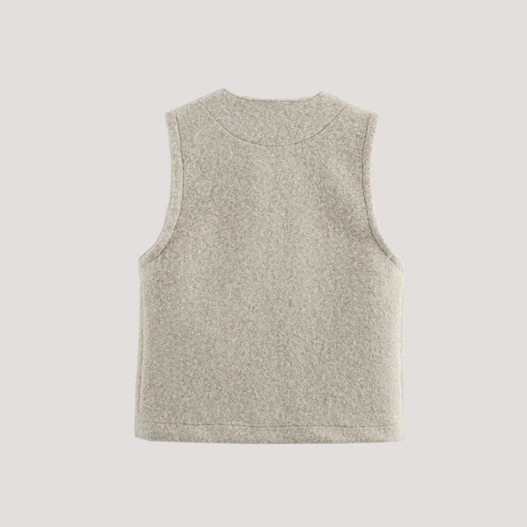 Studio Harvyn | Women - Knit Wool Vest - Tie Front Detail