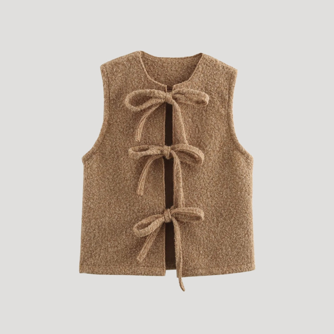 Studio Harvyn | Women - Knit Wool Vest - Tie Front Detail