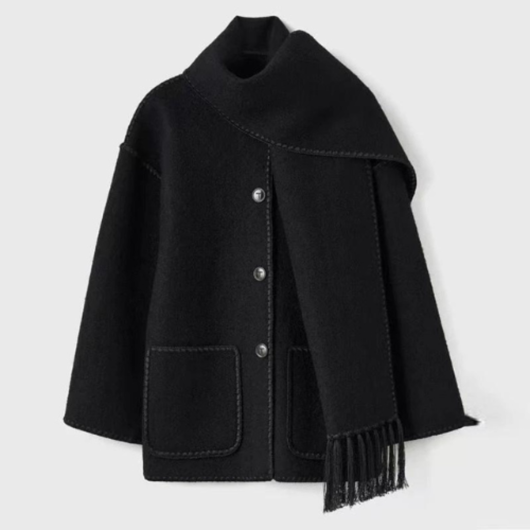 Studio Harvyn | Women - Warm Wrap Collar Winter Coat - Loose Style