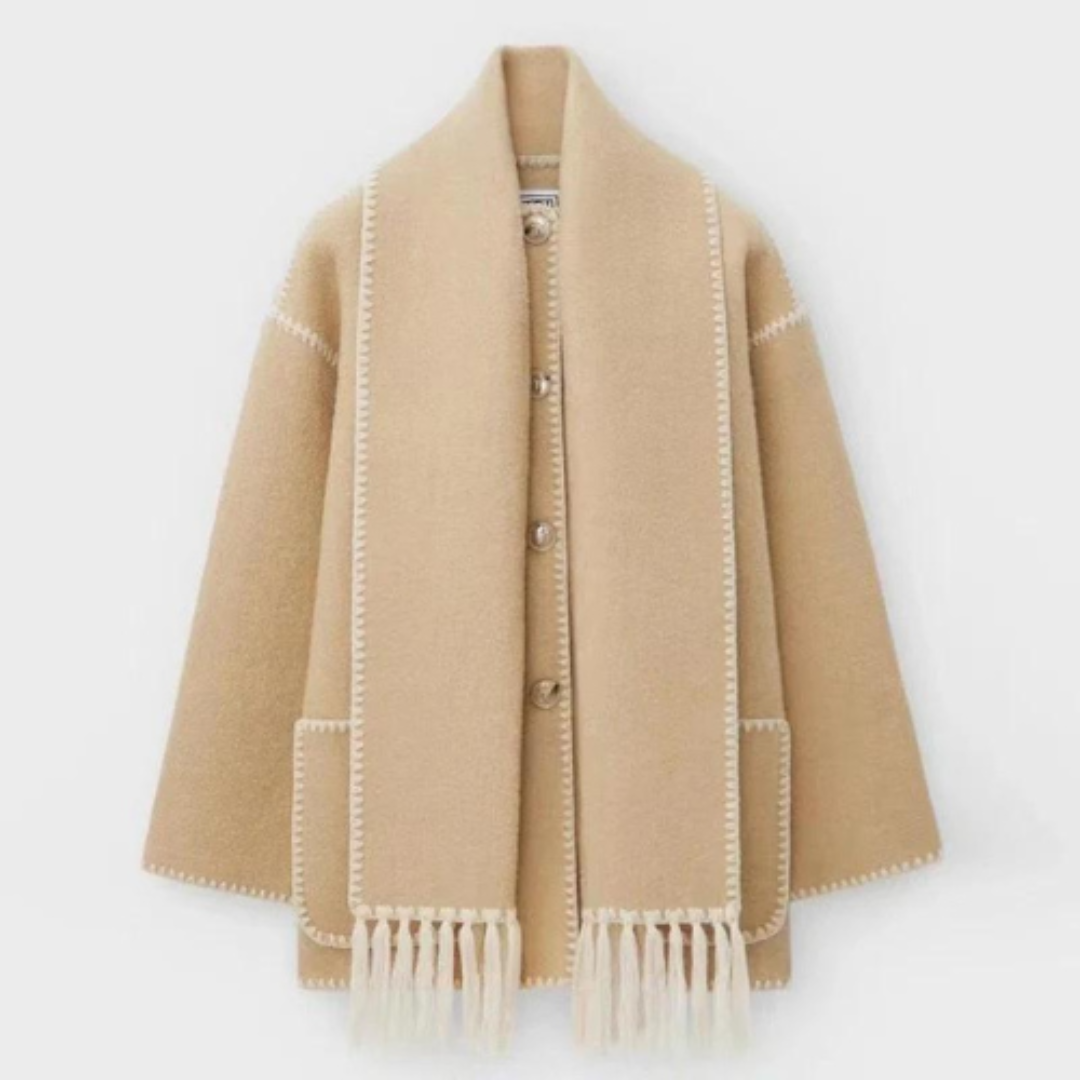 Studio Harvyn | Women - Warm Wrap Collar Winter Coat - Loose Style