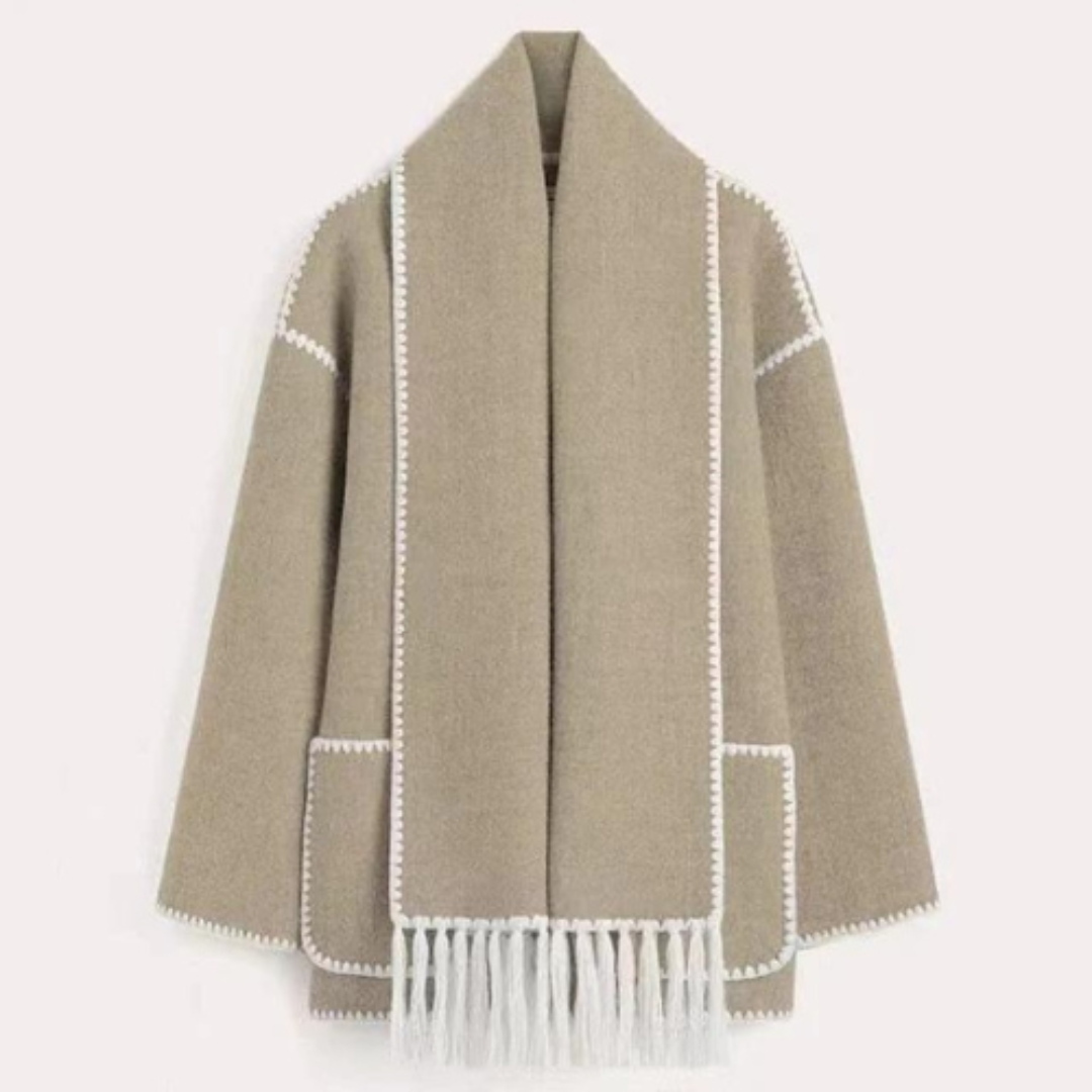 Studio Harvyn | Women - Warm Wrap Collar Winter Coat - Loose Style