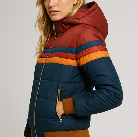 Studio Harvyn | Women - Puffer Jacket - Waterproof Hooded Colourblock