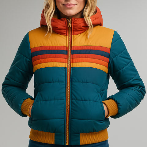 Studio Harvyn | Women - Puffer Jacket - Waterproof Hooded Colourblock