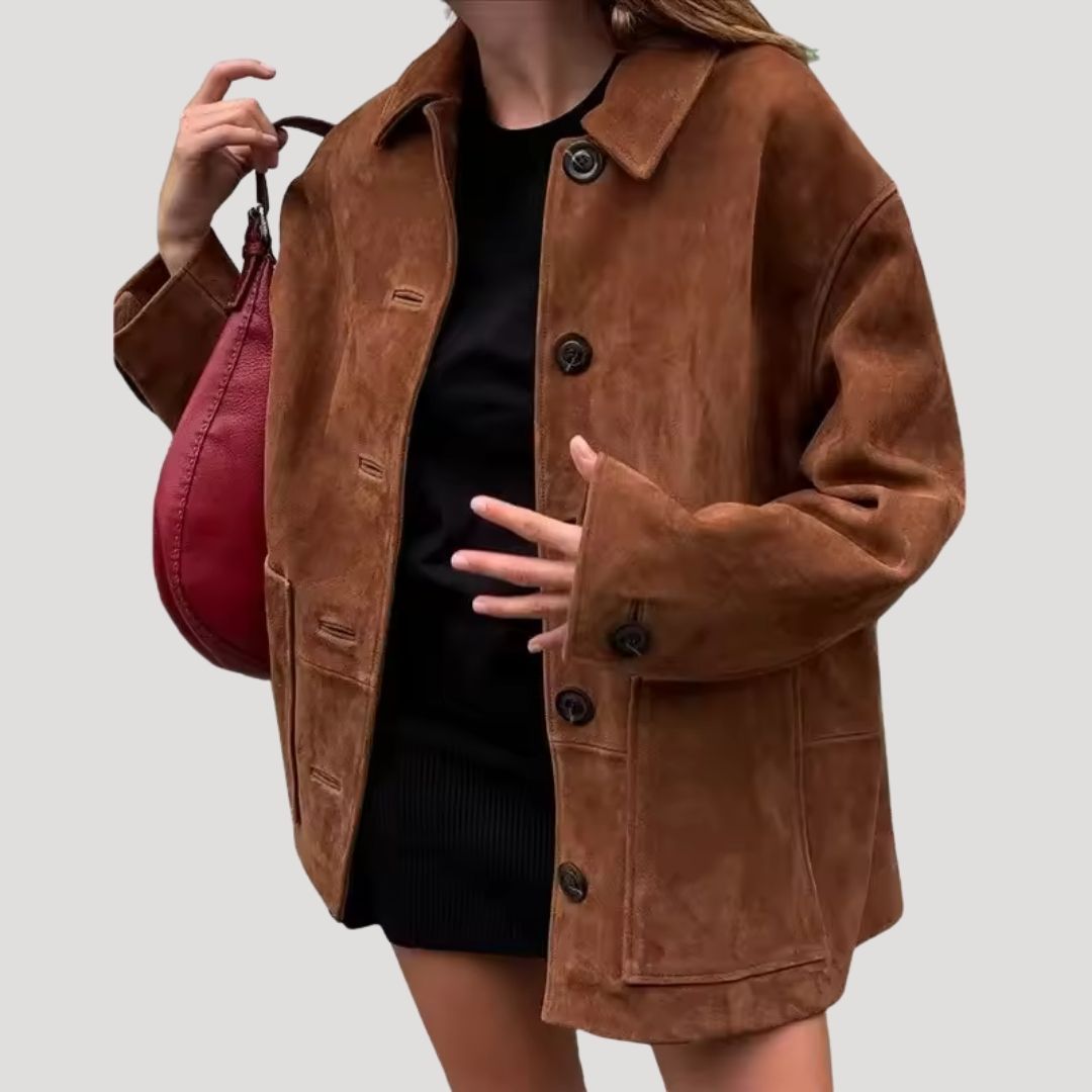 Studio Harvyn | Women – Suede Winter Jacket - Oversized Style