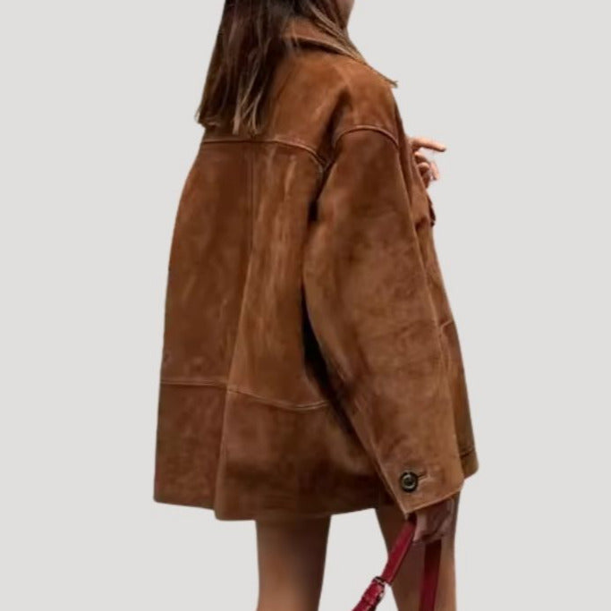 Studio Harvyn | Women – Suede Winter Jacket - Oversized Style