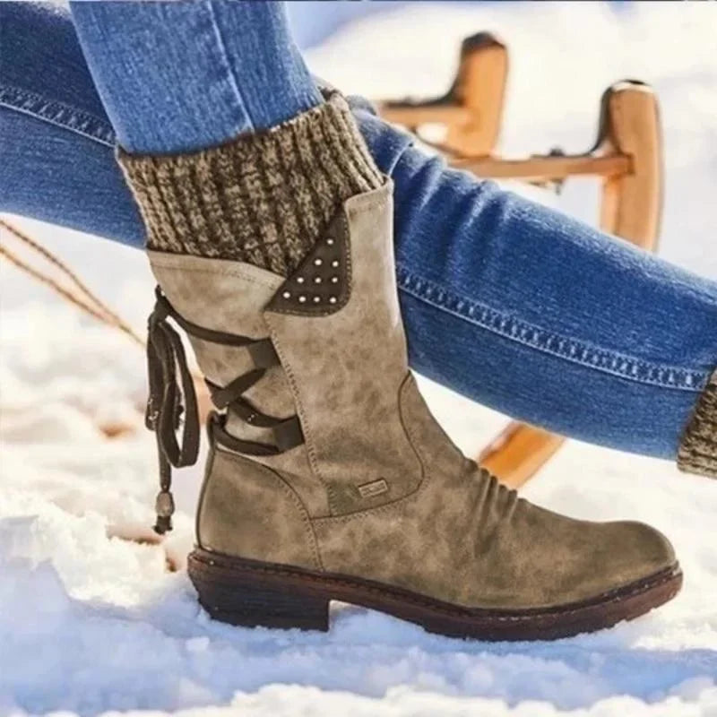 Studio Harvyn | Women – Winter Ankle Boots with Lacing - Stylish & Warm