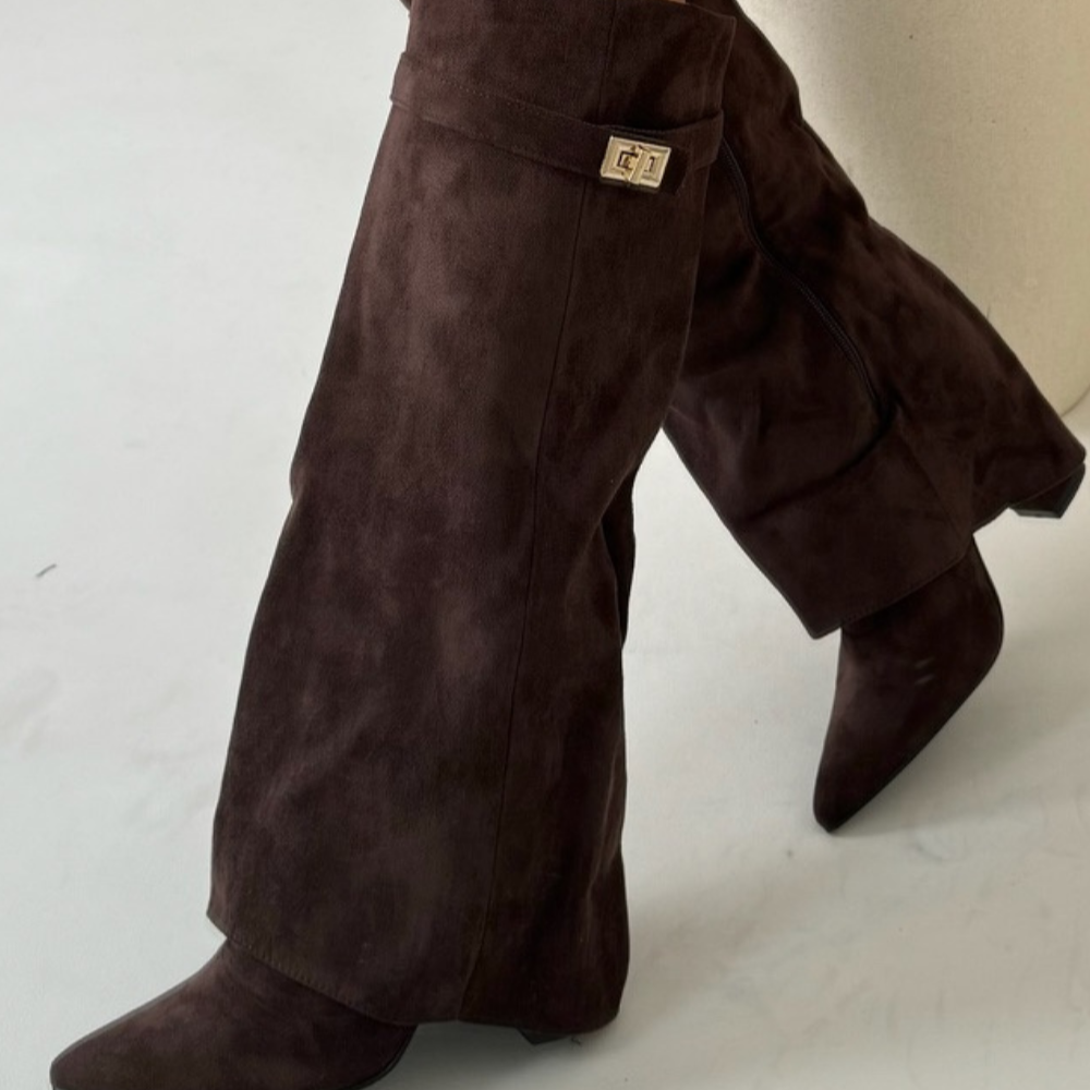 Studio Harvyn | Women - Knee-High Boots - Pointed Toe Leather Zip