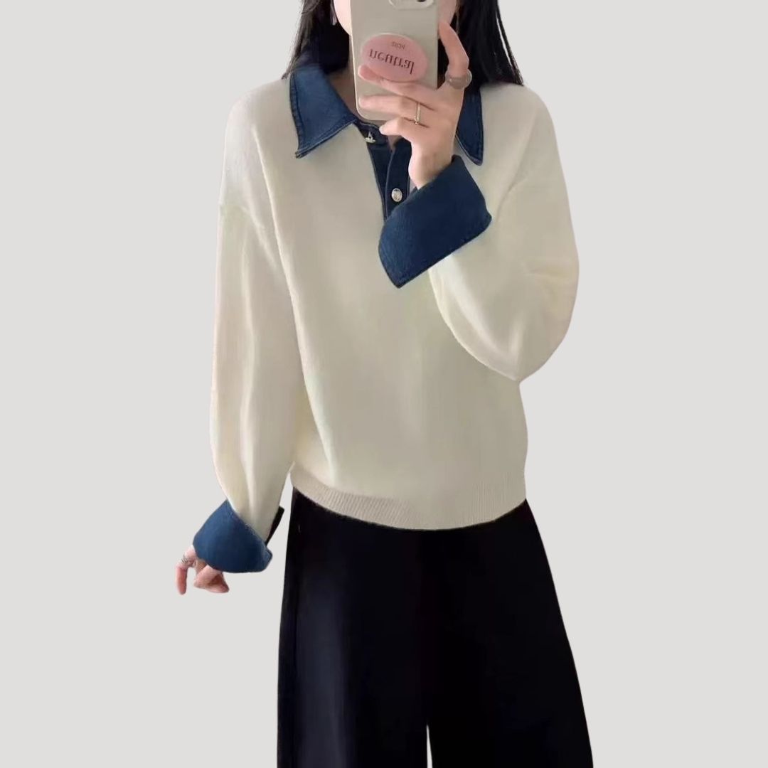 Studio Harvyn | Women - Wool Winter Jumper - Layered Collar