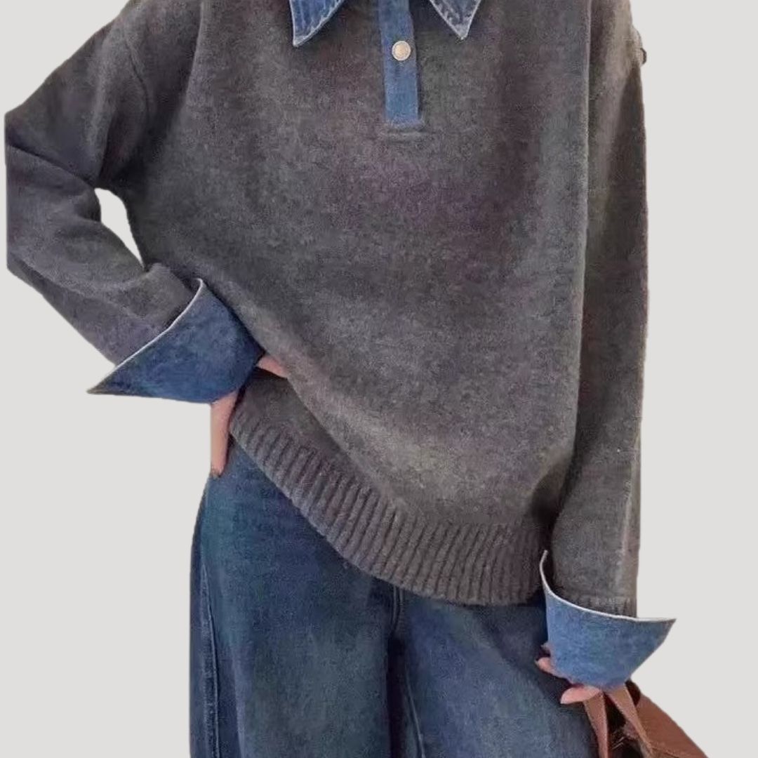 Studio Harvyn | Women - Wool Winter Jumper - Layered Collar