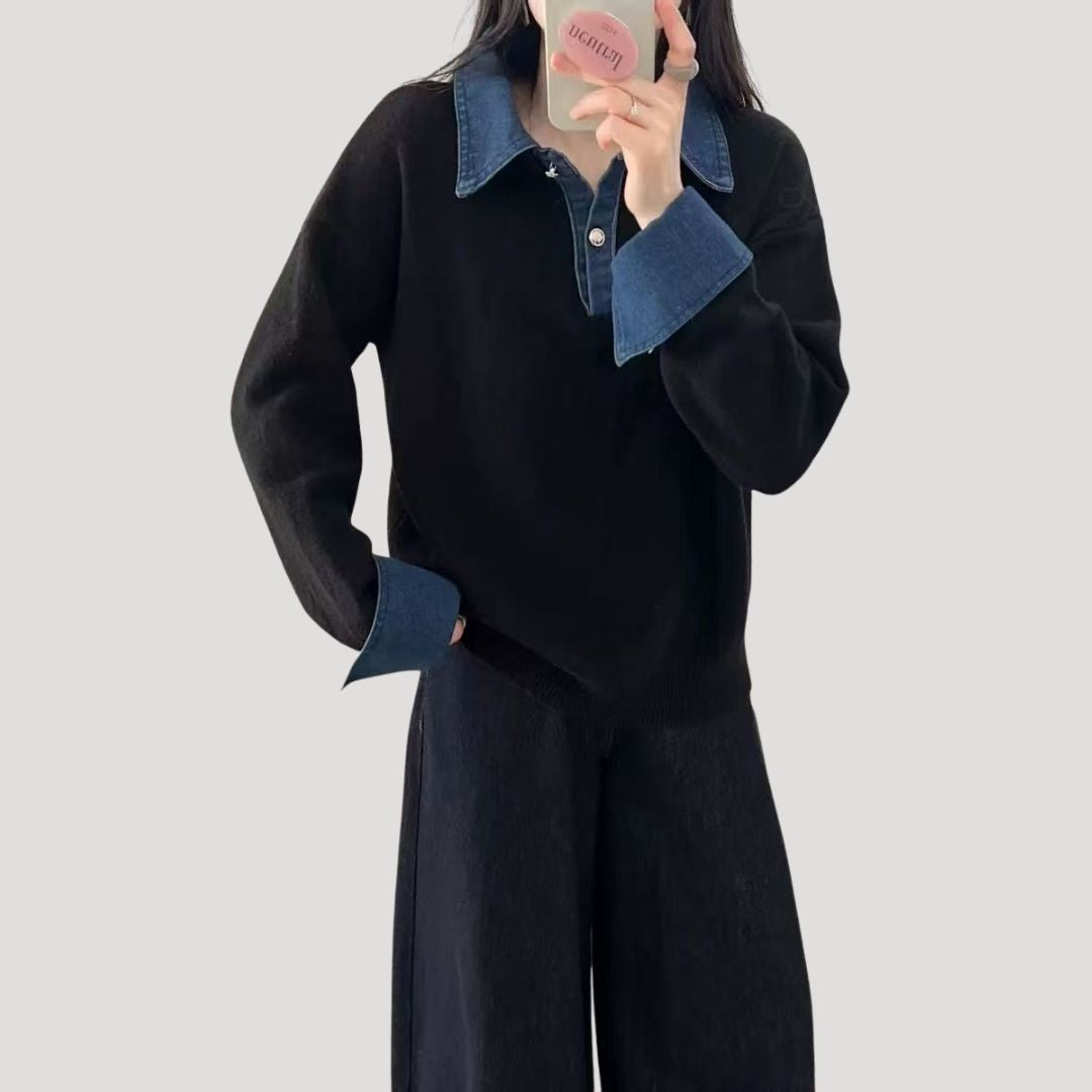 Studio Harvyn | Women - Wool Winter Jumper - Layered Collar