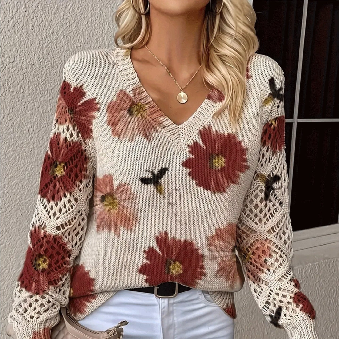 Studio Harvyn | Women - Floral Pattern Jumper - Stylish Knitwear
