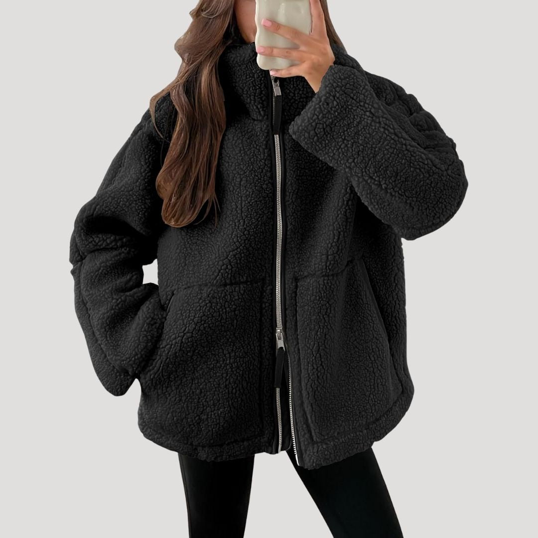 Studio Harvyn | Women - Teddy Zip Up Fleece Jacket - Winter Wear