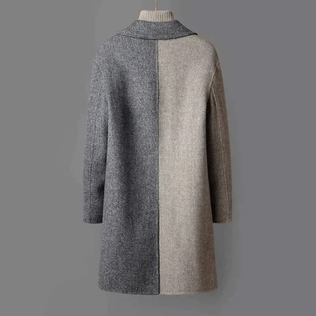 Studio Harvyn | Women - Elegant Two-Tone Long Coat - Classic Style