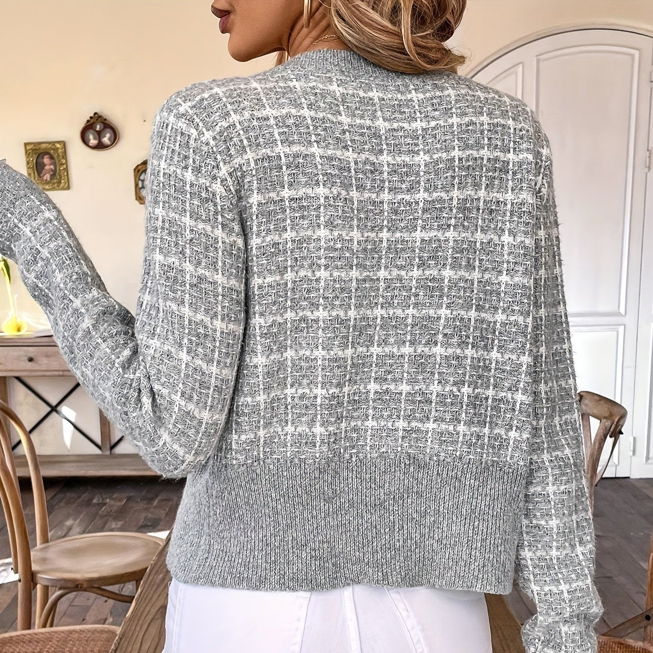 Studio Harvyn | Women - Checked Cardigan - Button Closure