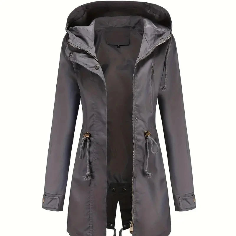 Studio Harvyn | Women – Long Sleeve Hooded Trench Coat - Waterproof