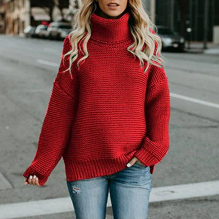 Studio Harvyn | Women – Oversized Knitted Sweater - High Neck & Ribbed