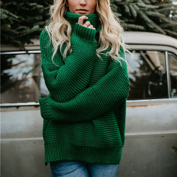 Studio Harvyn | Women – Oversized Knitted Sweater - High Neck & Ribbed