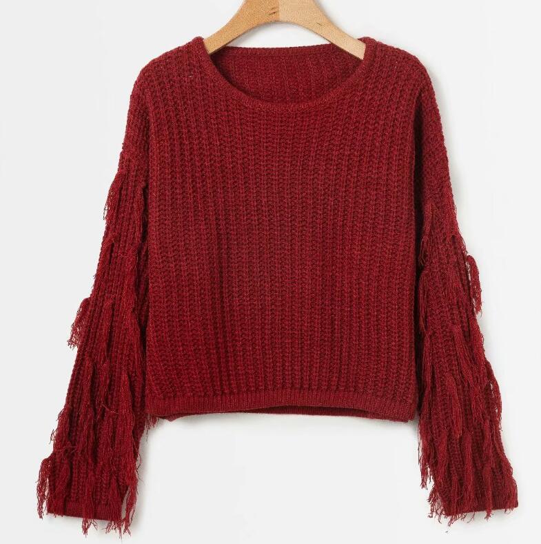 Studio Harvyn | Women - Cosy Knitted Jumper - Fringed Sleeves