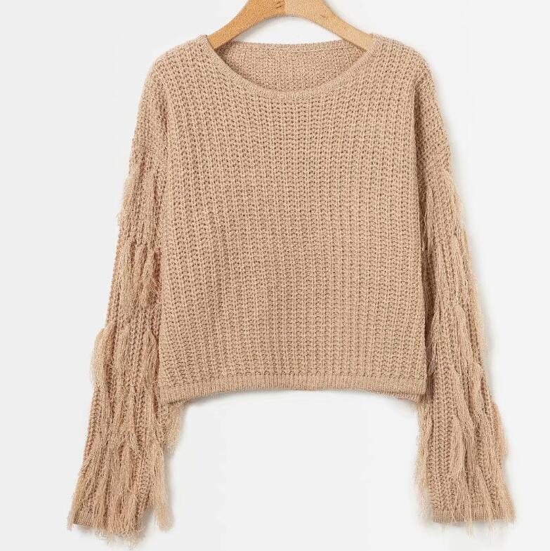 Studio Harvyn | Women - Cosy Knitted Jumper - Fringed Sleeves