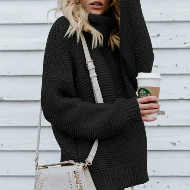 Studio Harvyn | Women – Oversized Knitted Sweater - High Neck & Ribbed