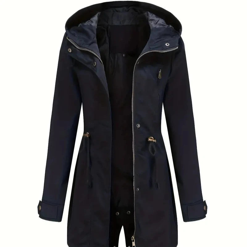 Studio Harvyn | Women – Long Sleeve Hooded Trench Coat - Waterproof